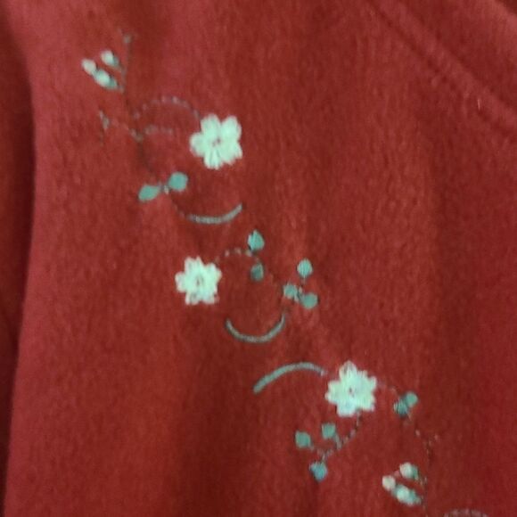 Large Basic Editions Red Fleece Cardigan/Lightweight Jacket - Picture 4 of 7